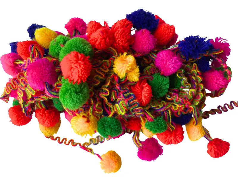 Cinta Pasamaneria Pompones Divertidos Multicolor