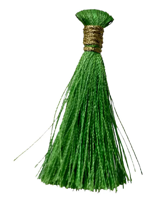 Borlas Decorativas Verde Dorado Cortas